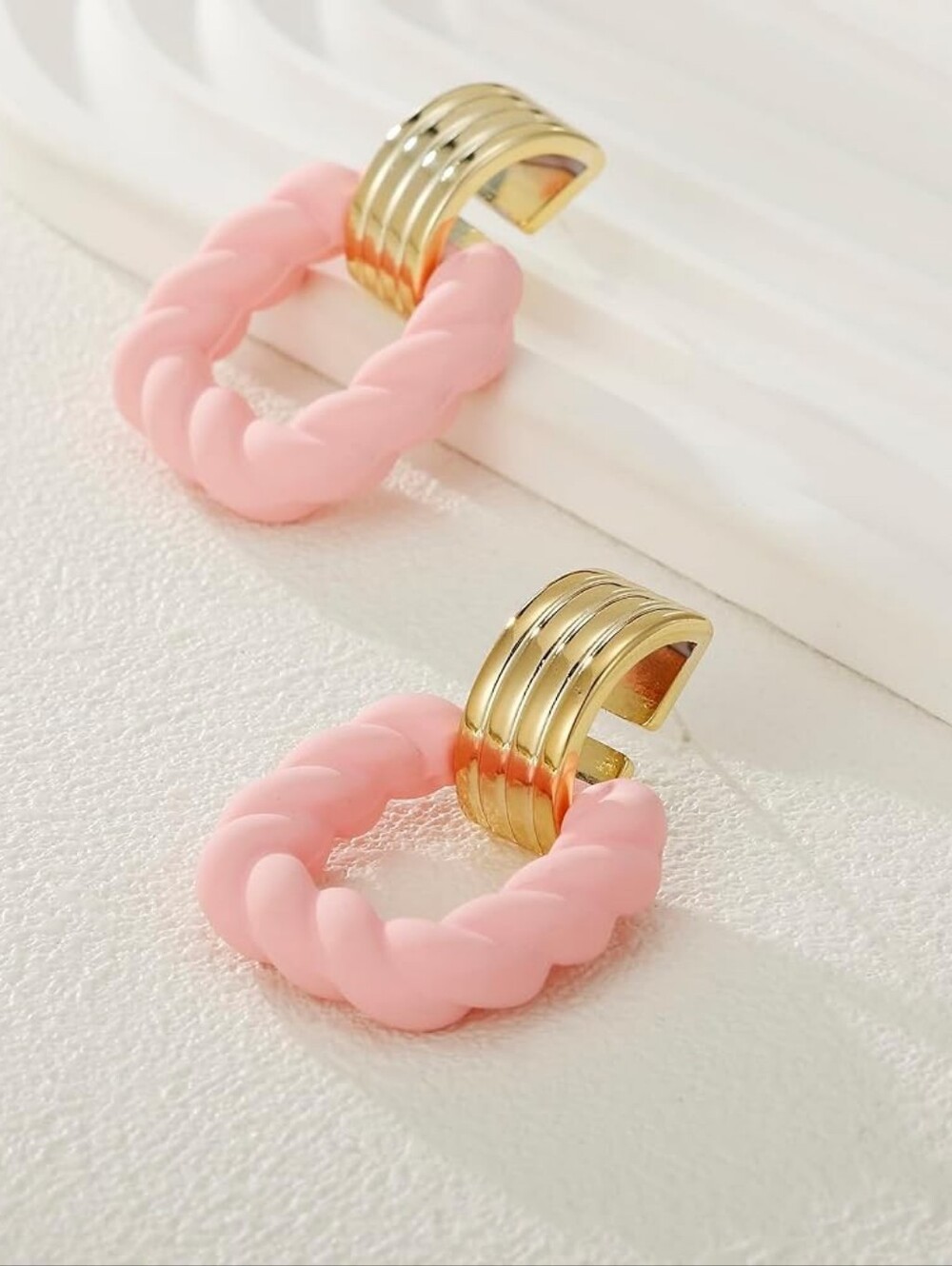 Acrylic Square Earrings Twisted Geometric Statement